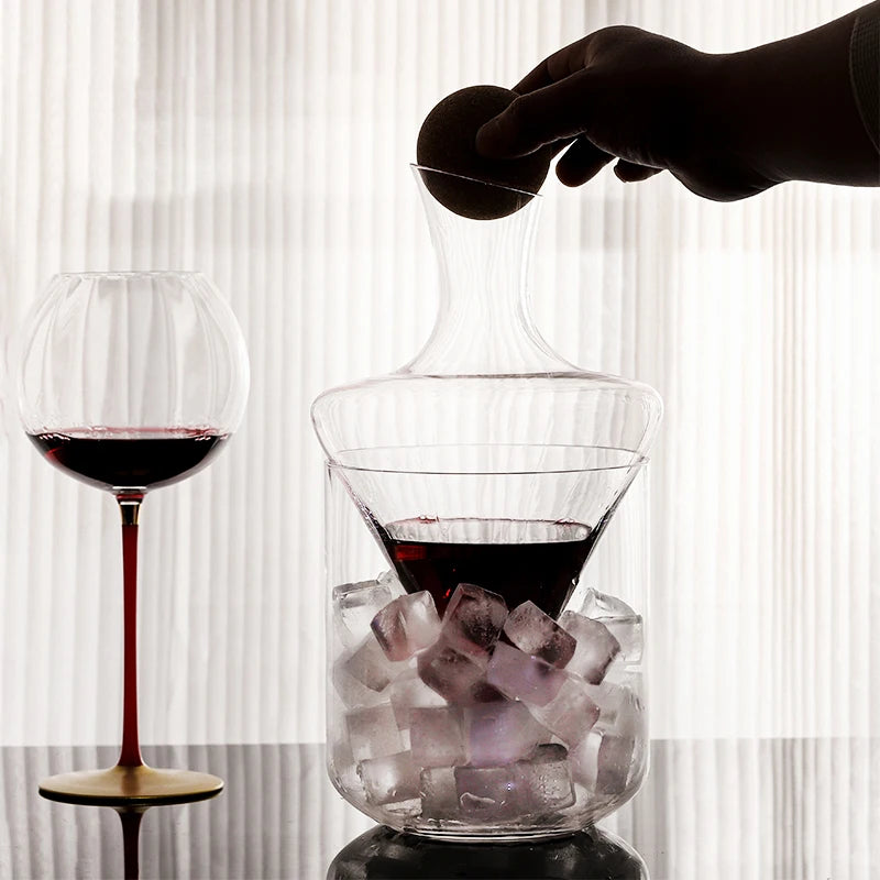 Decanter de Cristal com Balde de Gelo CasaTinto